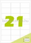 Etikett címke A4 (63,5 x 38,1 mm) kerekített sarkú 21 db etikett címke/ív  100 db ív/csomag