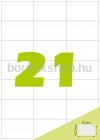 Etikett címke A4 (70 x 42,3 mm) 21 db etikett címke/ív  100 db ív/csomag